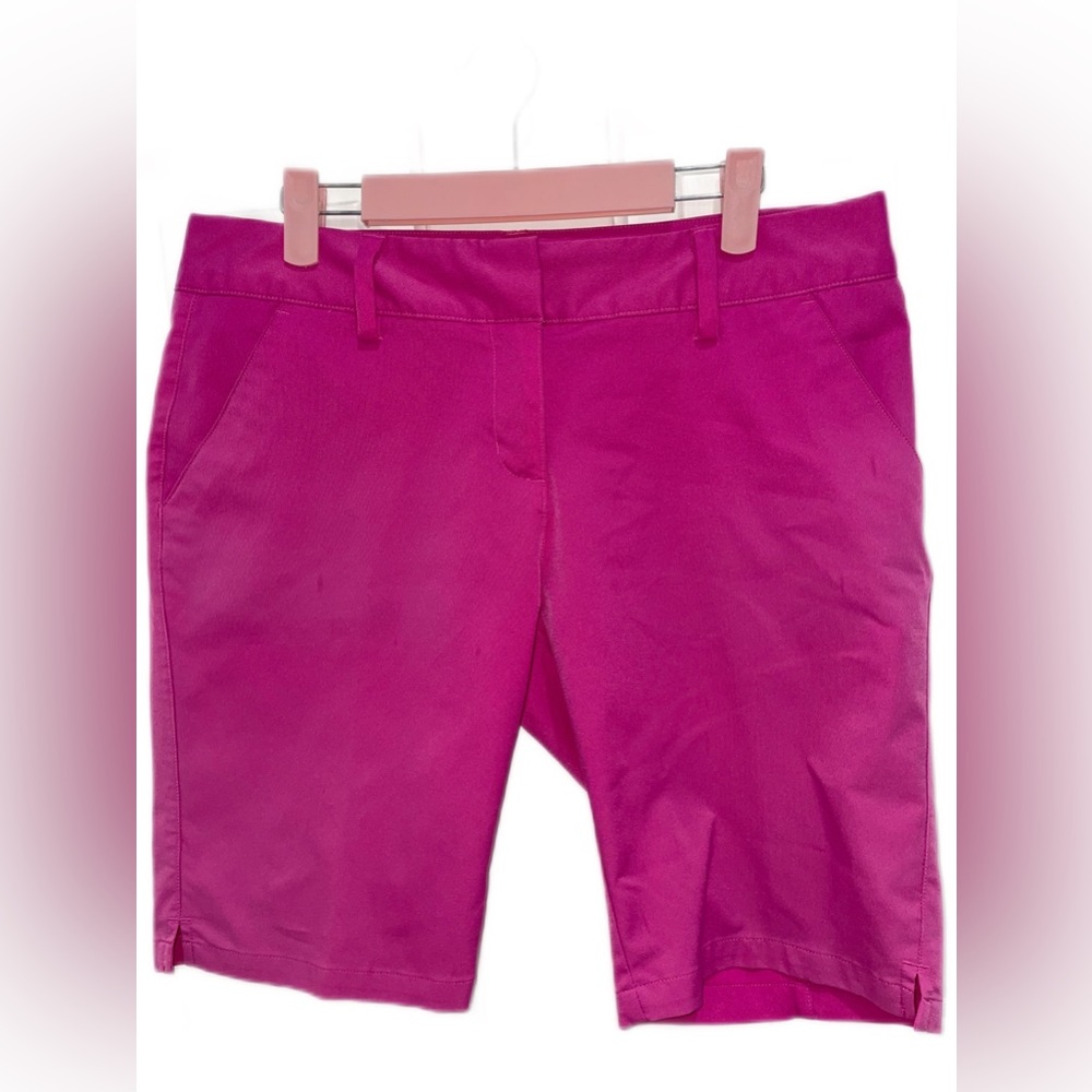 ADIDAS WOMEN'S PINK CLIMALITE BERMUDA GOLF SHORTS ACCEPTING OFFER